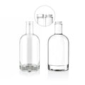 Free Design 200ml 375ml 500ml Extra Flint Glass Flat Brandy Whisky Gin Tequila Spirits Bottles with Screen Printing Oval Shape