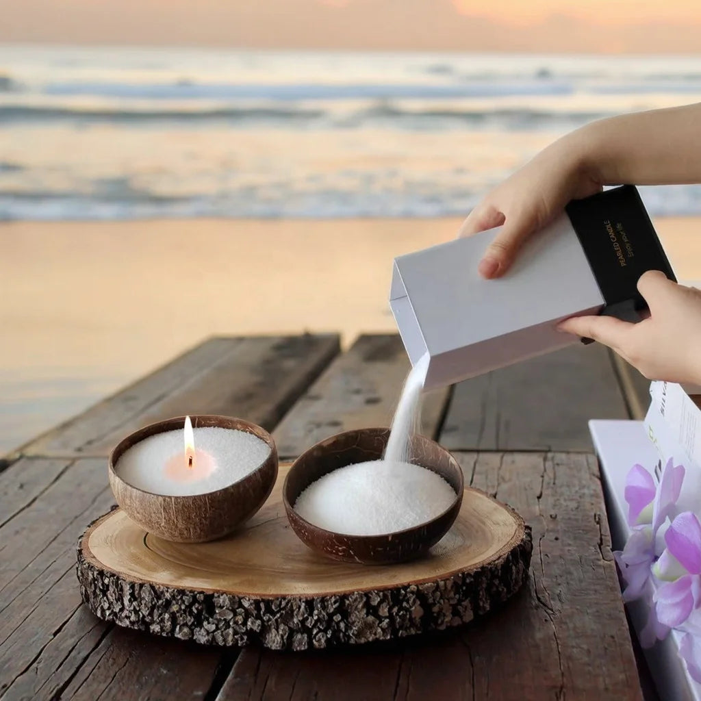 Sand Wax Candles Manufacturer Sand Candle Wax Customer Logo Plant Based Pearled Candles Sand Wax for Wedding Decoration