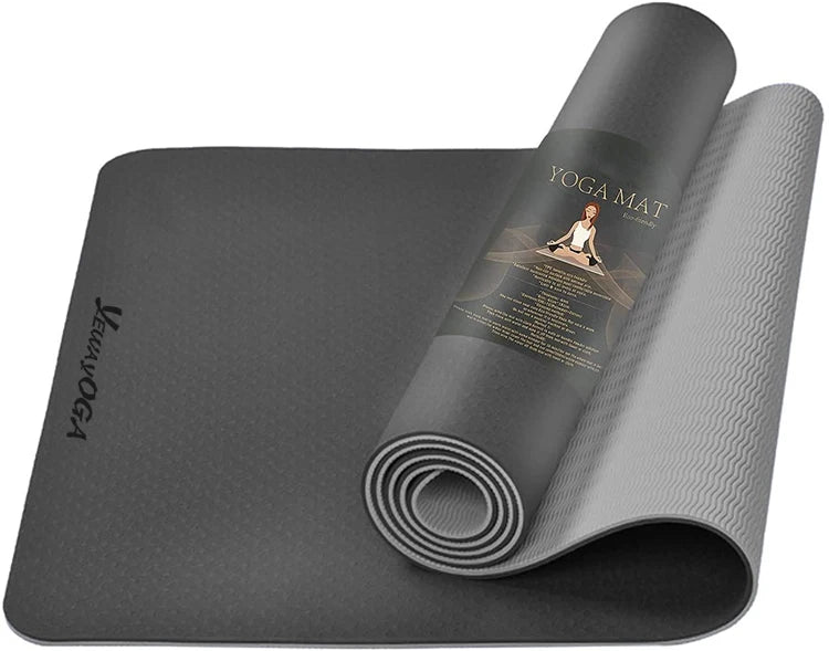 New Arrival 6mm Eco Friendly Non slip Black Tpe Yoga Mat High Quality Wholesale Factory Price