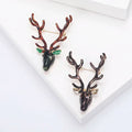 Retro Fawn Head Elk Brooch Men's Advanced Suits Elk Shawl Pin Women Lapel Pins Deer Corsage Collar Brooch Jewelry