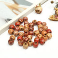 New Bulk Retro Bag Flower Round Beaded Various Printed Wooden Beads Creative Diy Decorative Accessories Wooden Beaded Bracelet