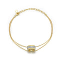 New Design Trendy Fine Jewelry 925 Sterling Silver Rhodium Plated Zircon Charm Bracelets Bangles Women Wedding Gift