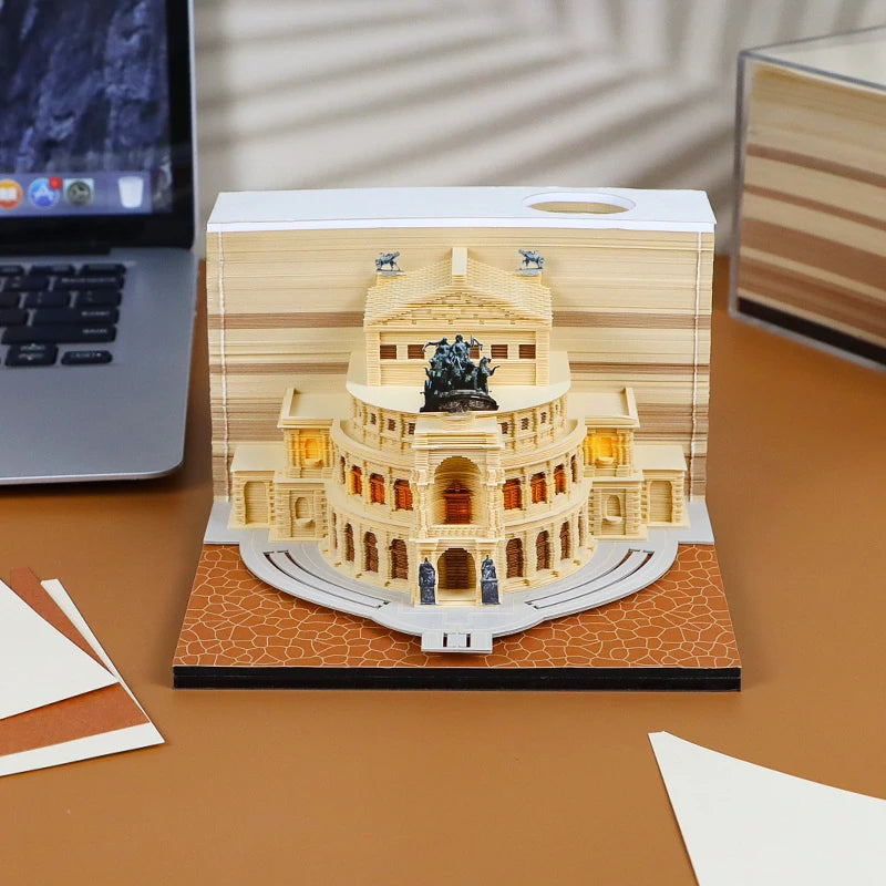 Factories 3D Memo Pad Custom Sticky Notes Building Block Notepads Cube Home Luxury Decoration Customized Corporate Gift Items