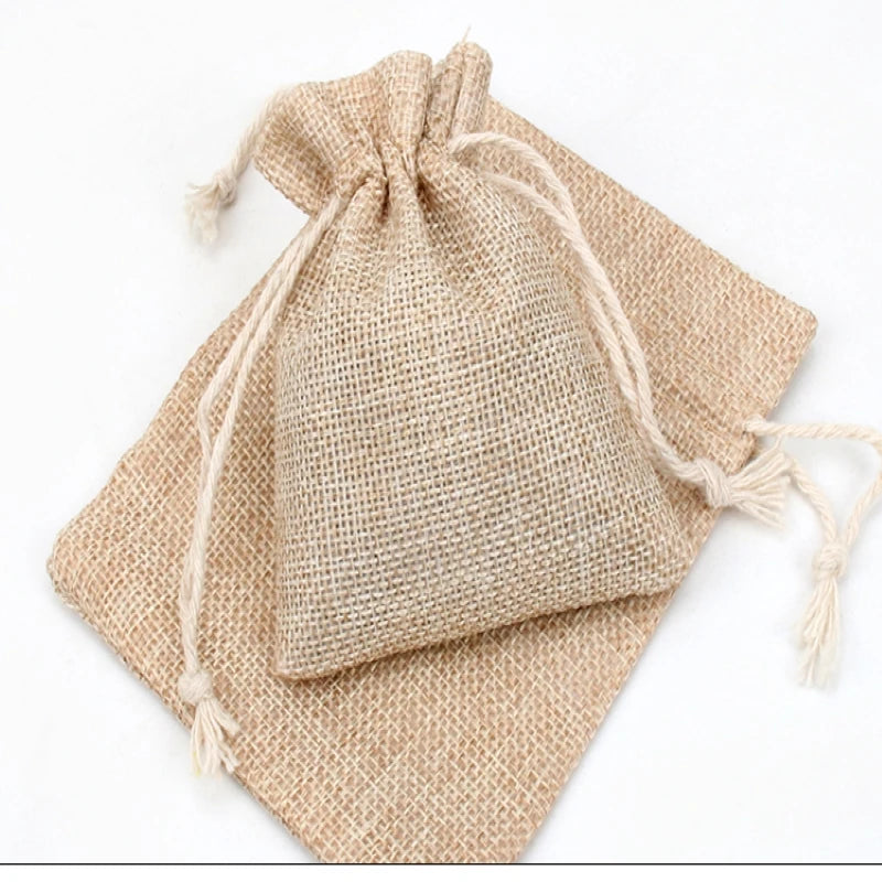 Wholesale Jute Drawstring Jewelry Pouch Recyclable Dust Bag for Rice Accessories and Gift Storage Custom Size and logo Printing MegaBDM