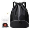Custom logo Polyester Waterproof Recreational Sports Gym Pull String Backpack Bag Basketball Backpack with Shoe Compartment