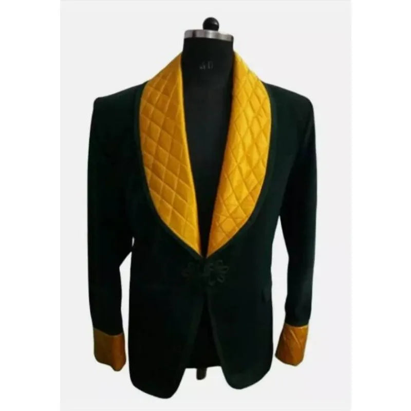 New Arrival Velvet Smoking Jackets Shawl Lapel Formal Tuxedos Loose Vintage Dinner Party Prom Suit Blazer Only a Short Coat