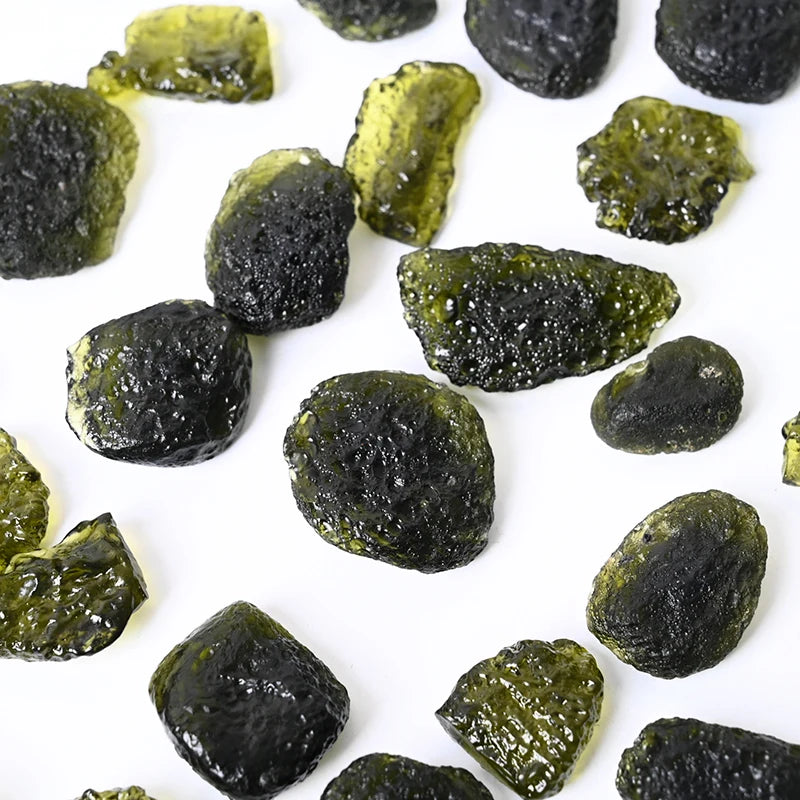 Green Meteorite Moldavite Stone Natural Rough Stone Specimen Mineral for Healing