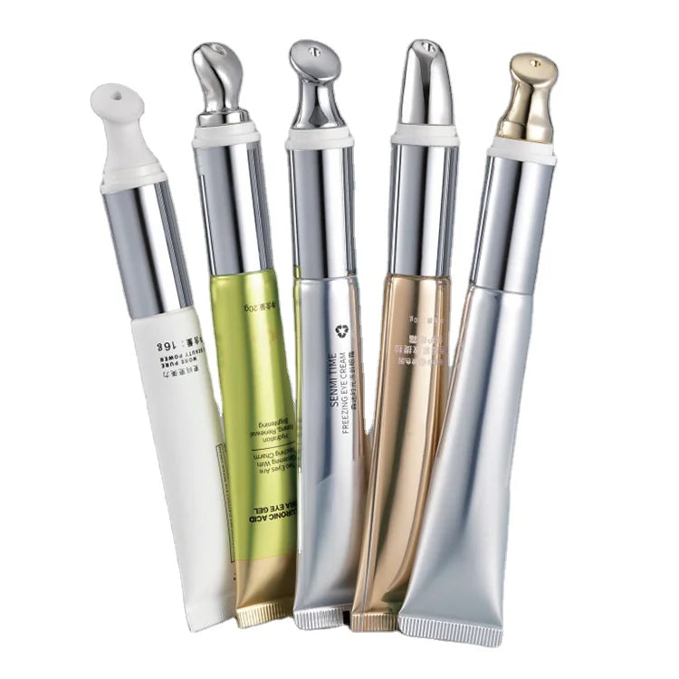 10ml 15ml 20ml Custom Applicator Tube Cosmetic Packaging Tube Eye Cream Tube with Metal Massage Vibration Applicator Head