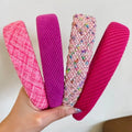 Hot Pink Color Rose Red Headband Korea Hair Headdress Sweet Lady Wide Side Headband Hair Accessory for  Women