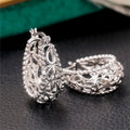 CAOSHI Factory Wholesale Vintage Hollow Flower Pattern Design Silver Plated Earrings for Hip Hop Party Hoop Earrings Women Men