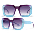 2025 European American Fashion Large Frame Square PC Embossed Sunglasses with Custom Logo Sun Protection Customizable
