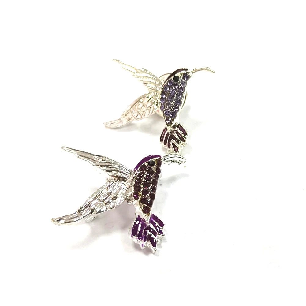 Luxury Women's Hummingbird Shape Full Rhinestone & Crystal Alloy Brooch Pin-Eco-Friendly Fashionable Party Gift Lapel Pin