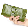 Luxury Women's Genuine Leather Long Wallet Top Layer Cowhide RFID Coin Money Storage Purse ID Credit Card Holder Wallet MegaBDM
