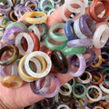 Wholesale Natural Carved Crystal Jewelry Mixed Quartz Crystal Circle Rings Precious Stones Art Collectible