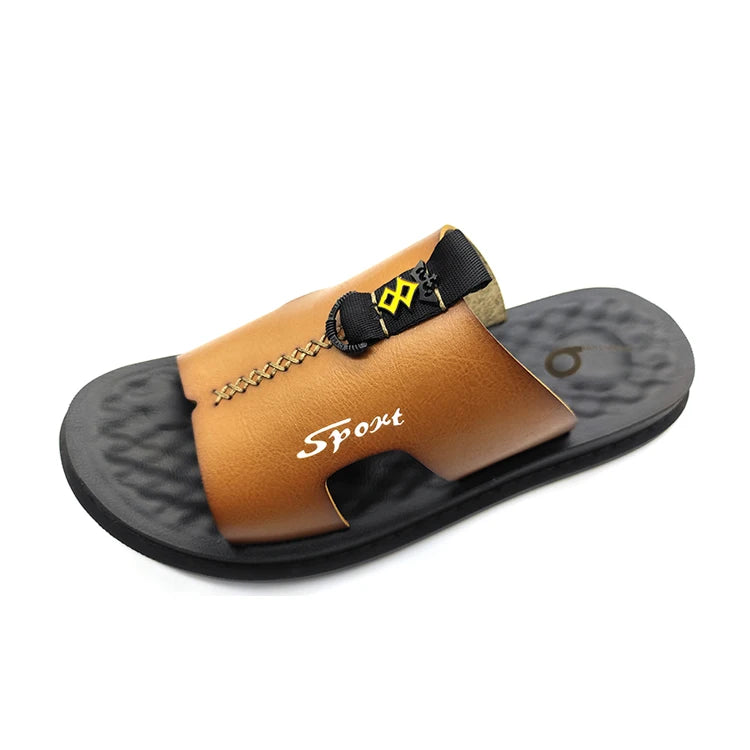 Wholesale Waterproof Platform Outdoor Winter Men's Leather Sandals Slipper Style