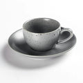 Nordic Design Simple Fashion Ceramic Cappuccino Cup Set Eco-Friendly Porcelain with Speckled Matte Gery for Coffee Cafe Use