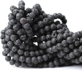 Black Lava Rock Stone Gemstone Loose Beads Well Polished Round Crystal Energy Stone Healing Power for Jewelry Making Findings