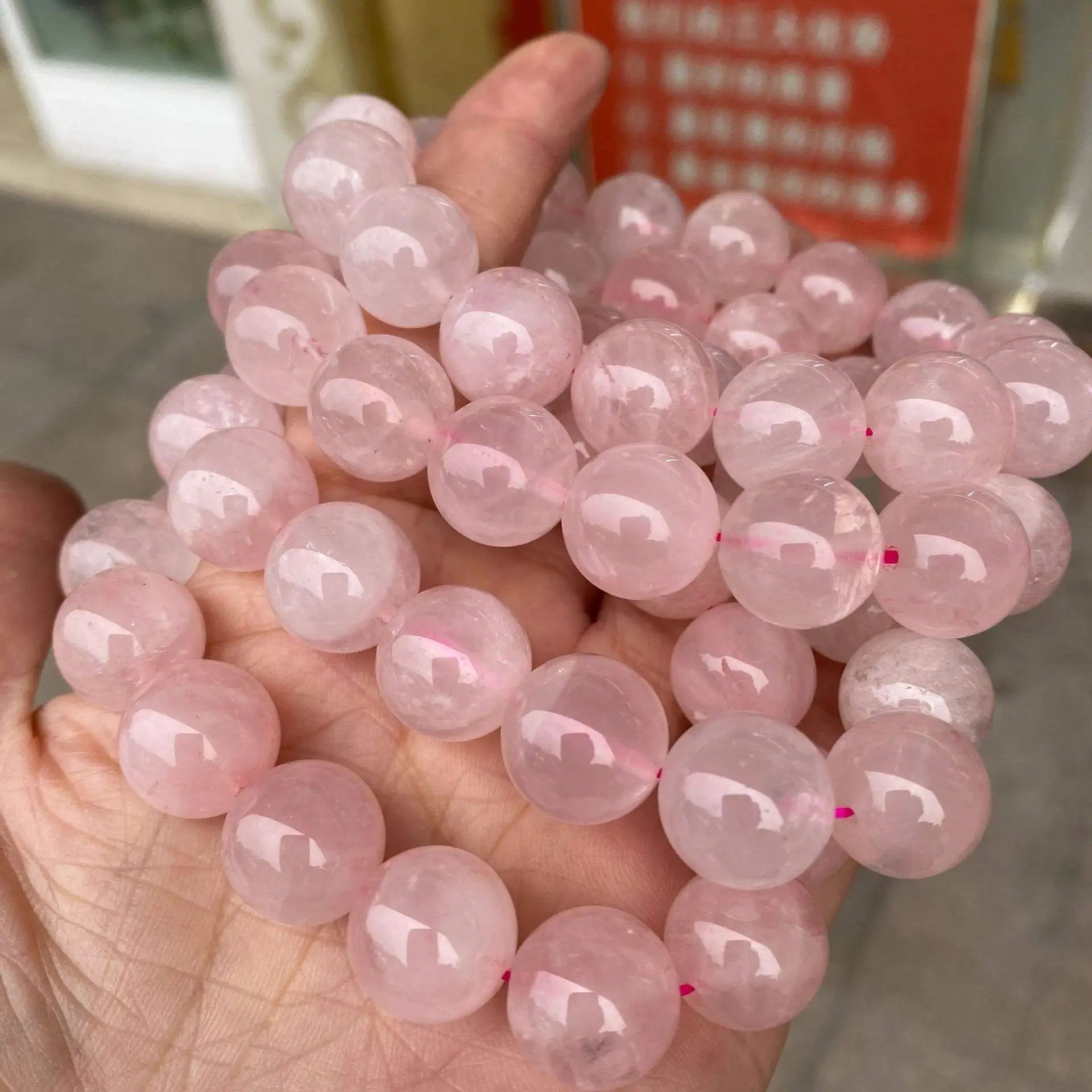 Wholesale Natural Stone Beaded Rose Quartz Bracelet Reiki & Yoga Treatment Crystal Jewelry Gift Fashion Bracelets & Bangles