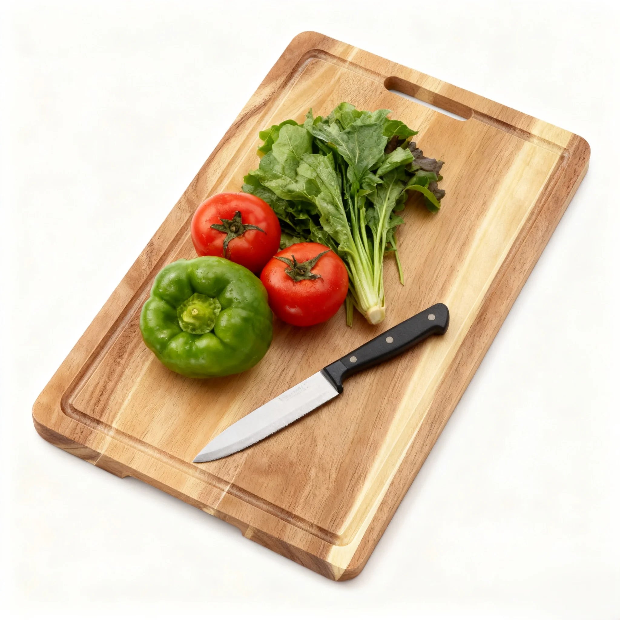 18x12 Large Acacia Wooden Cutting Board for Kitchen Edge Grain Wood Chopping Board with Juice Groove and Handles