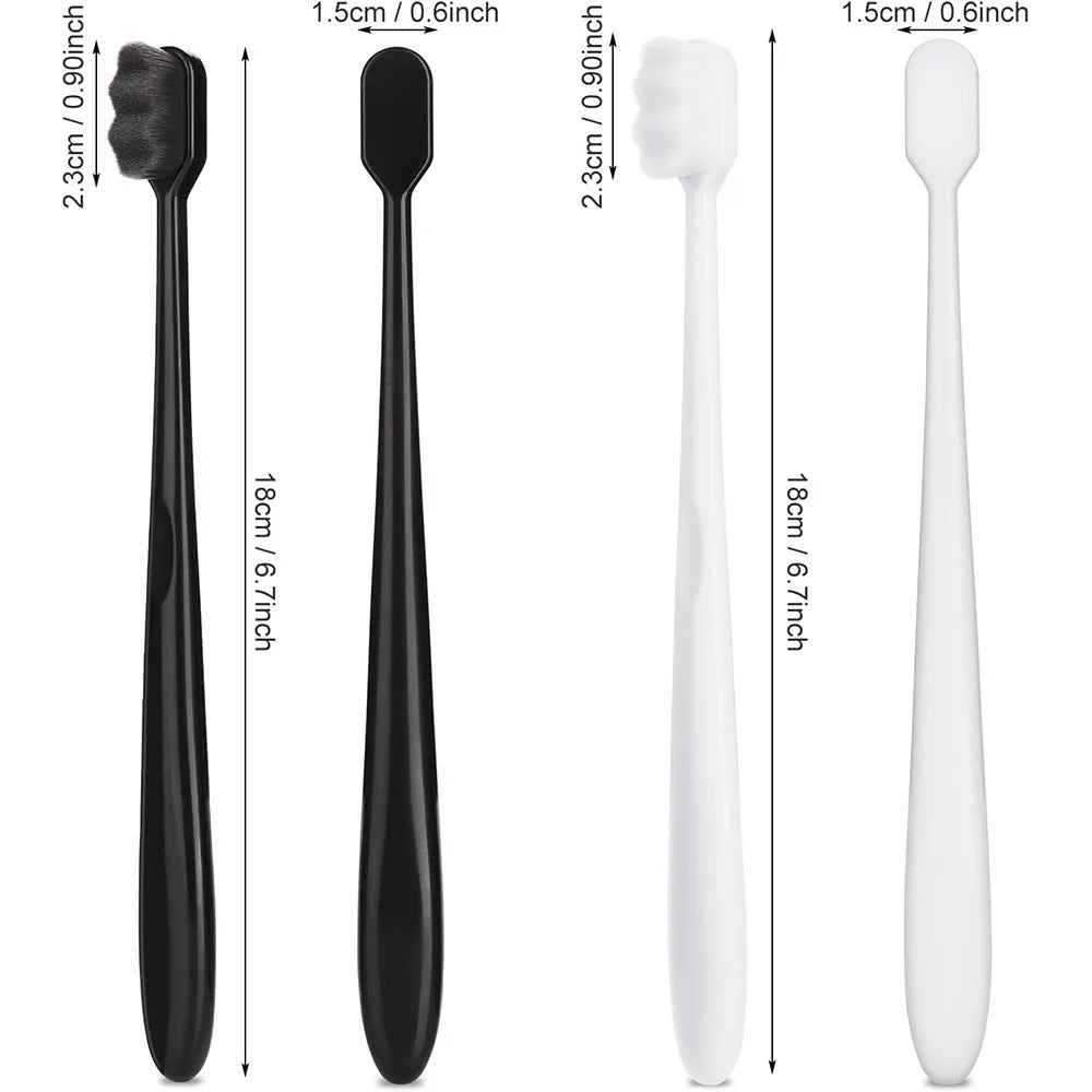 Nano Portable Ultra Soft Bristles Eco-Friendly Toothbrush 12000 Bristles 0.07mm Diameter Plastic Case for Home Use-Adult Kids