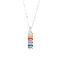 Fashion Hot Sale 925 Sterling Silver Colorful Zirconia Cylinder Pendant Necklace for Women Wedding and Party