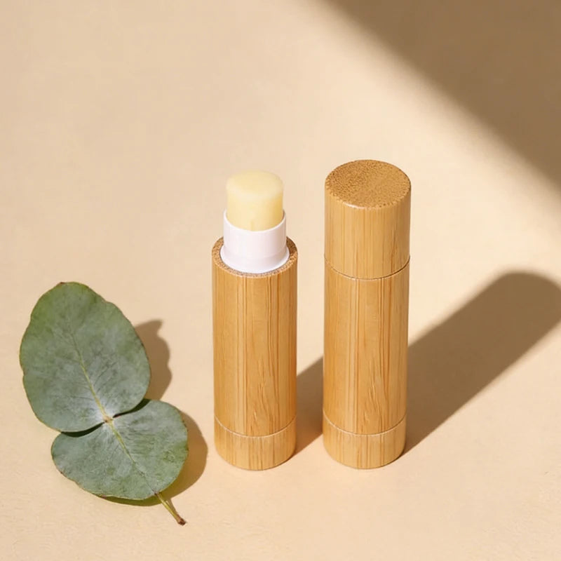 Natural Empty Cosmetic Packaging Bamboo Lip Gloss Container Lipstick Lipgloss Tube for Makeup Bamboo Cosmetic Packaging