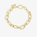 Chunky 18K Gold Rhodium Plated 925 Sterling Silver Link Chain Paperclip Oval Bracelet Women's Light Luxury