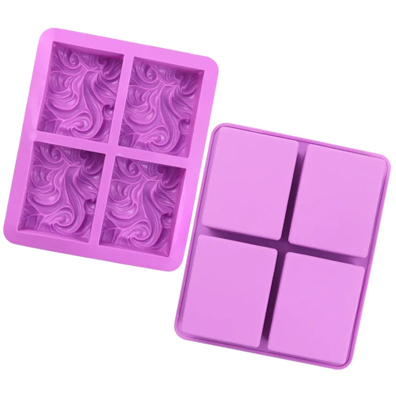 Saffron Wave Rectangle Silicone Soap Molds Handmade DIY Soap Mousse Baking Tool for Cake Tools