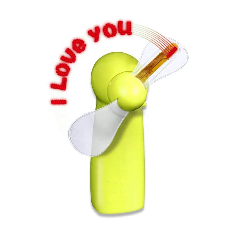 Mini LED Message Fan-Portable Rechargeable Battery Powered Custom Message Logo Multi-Color Diwali Thanksgiving Graduation