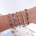 Qiuhan OEM/ODM Personalized Custom Letters Tennis Chain Colorful Zircon Name Mom Bracelet
