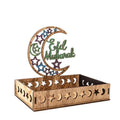 2023 Wholesale Wooden Eid Mubarak Ramadan Serving Tray Muslim Islamic Party Supplies Eid Mubarak Ramadan Kareem Decorations