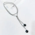 Custom Fine Women's Jewelry Silver 925 Tahiti Pearl Necklace with 150cm Charm for Anniversary Occasions