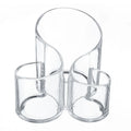 3 Hole PS S Shape Round Design Make up Organizer Brush Pen Case Box Transparent Clear Acrylic Cylindrical Makeup Cosmetic Holder