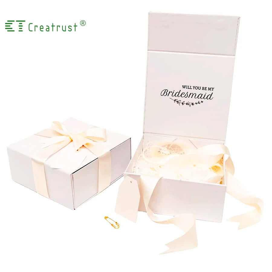 Creatrust Free Sample Factory Custom OEM ODM New Arrival Fo Simple Elegant Folding Packaging Gifts Jewelry Paper Boxes