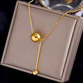 2025 New Luxury Niche Choker 18K Gold Plated Round Ball Stainless Steel Necklace for Woman