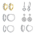 14K Gold Plated Moissanite Hoop Earrings for Women D Color Round Cut Lab Diamond 925 Silver Hypoallergenic Earrings