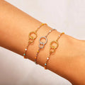 Trendy Circle Drop Oil Chain Bracelet Jewelry S925 Silver Interlocking Bracelet for Women and Girls