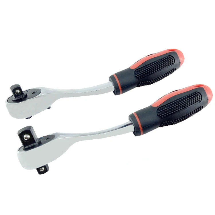 YUHANG 72 Tooth Double Drive 1/2*3/8 or 3/8*1/4 -Inch Curved Handle 2 in 1 Ratchet DIY OEM Carbon Steel