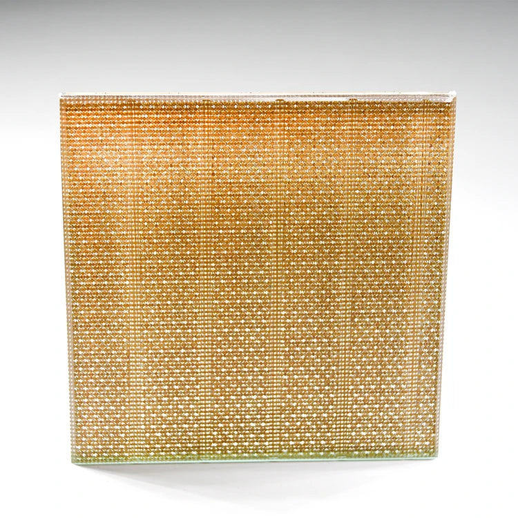 Decorative Metal Polished Wired Multi Mesh Laminated Security Glass for Hotel Partition Screen