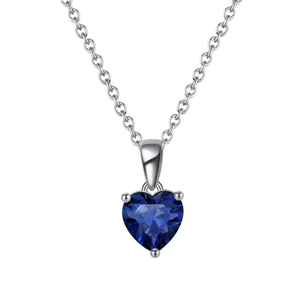 925 Sterling Silver Customized Color OEM Birthstone 12 Colors CZ Zircon Pendant With Cross Chain Necklace