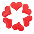 Hot Sale Garment Accessory 4cm Double Sides Satin Material DIY 3D Padded Applique Heart Patch Red Heart for Valentine's Day