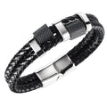 Classic Braided Leather Bracelet for Men Wristband With Stainless Steel Magnetic Clasp Genuine Leather Wrap Bracelet for Gift
