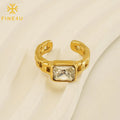 Simple Jewelry Bagues En Acier Inoxydable 2023 Adjustable Stainless Steel 18K Gold Zircon Ring for Women