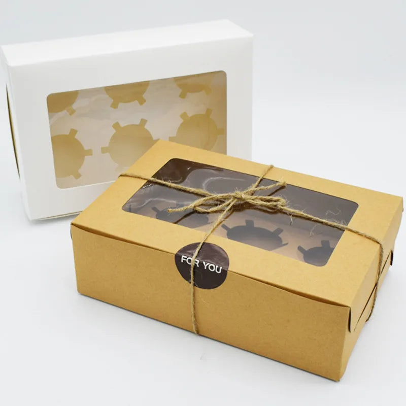 Factory White Luxury Pvc Window Cake Box 350g White Cardboard Cake Packing Box Cake and Cupcake Box