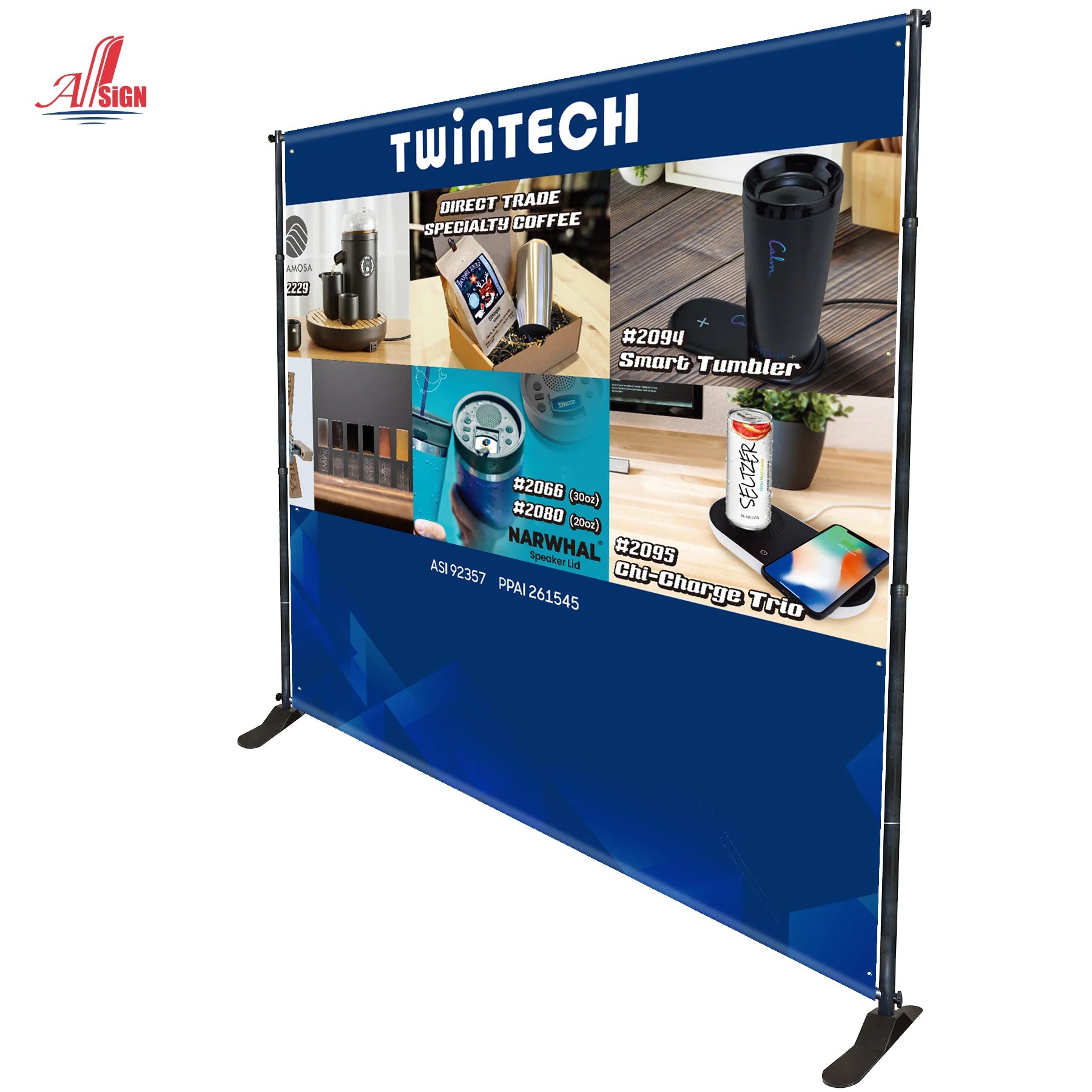 Adjustable Step & Repeat Trade Show Display Backdrop Aluminum Frame Double Sided Waterproof 8ft X 8ft for Parties Photo Booths