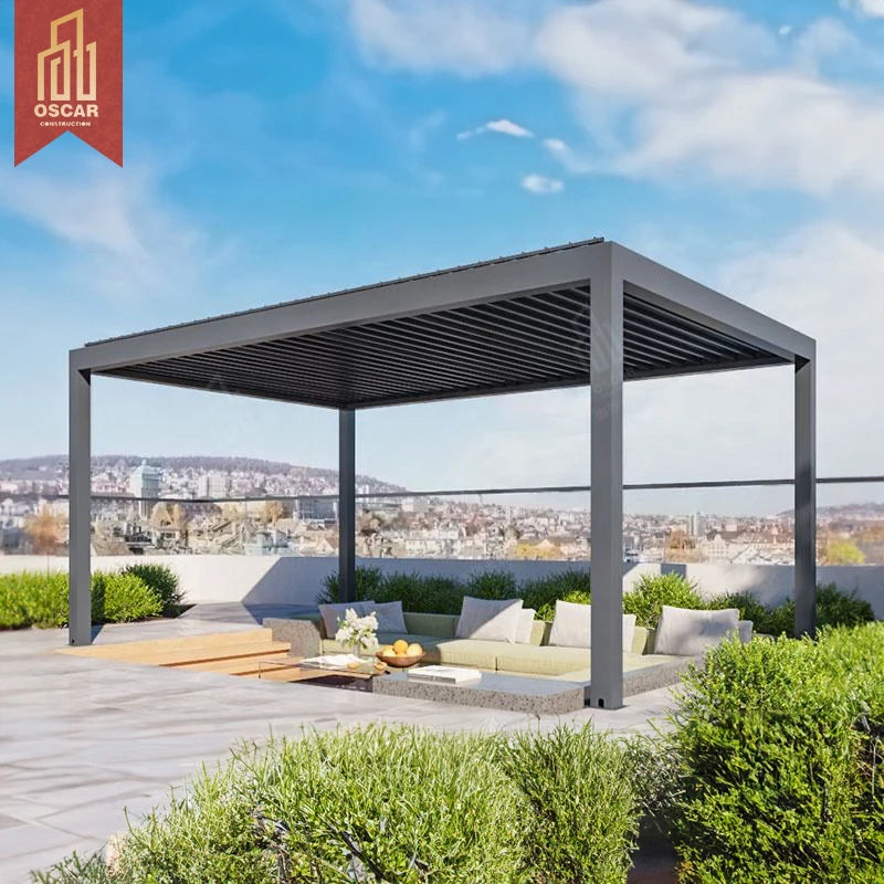 Gazebo Outdoor Pergola with Furniture Electric Retractable Pergola Aluminum