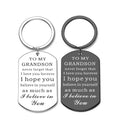 Grandson Keychain Gift From Grandma Grandpa Grandparents Nana to My Grandson Inspirational Keychain Gift for Grandson