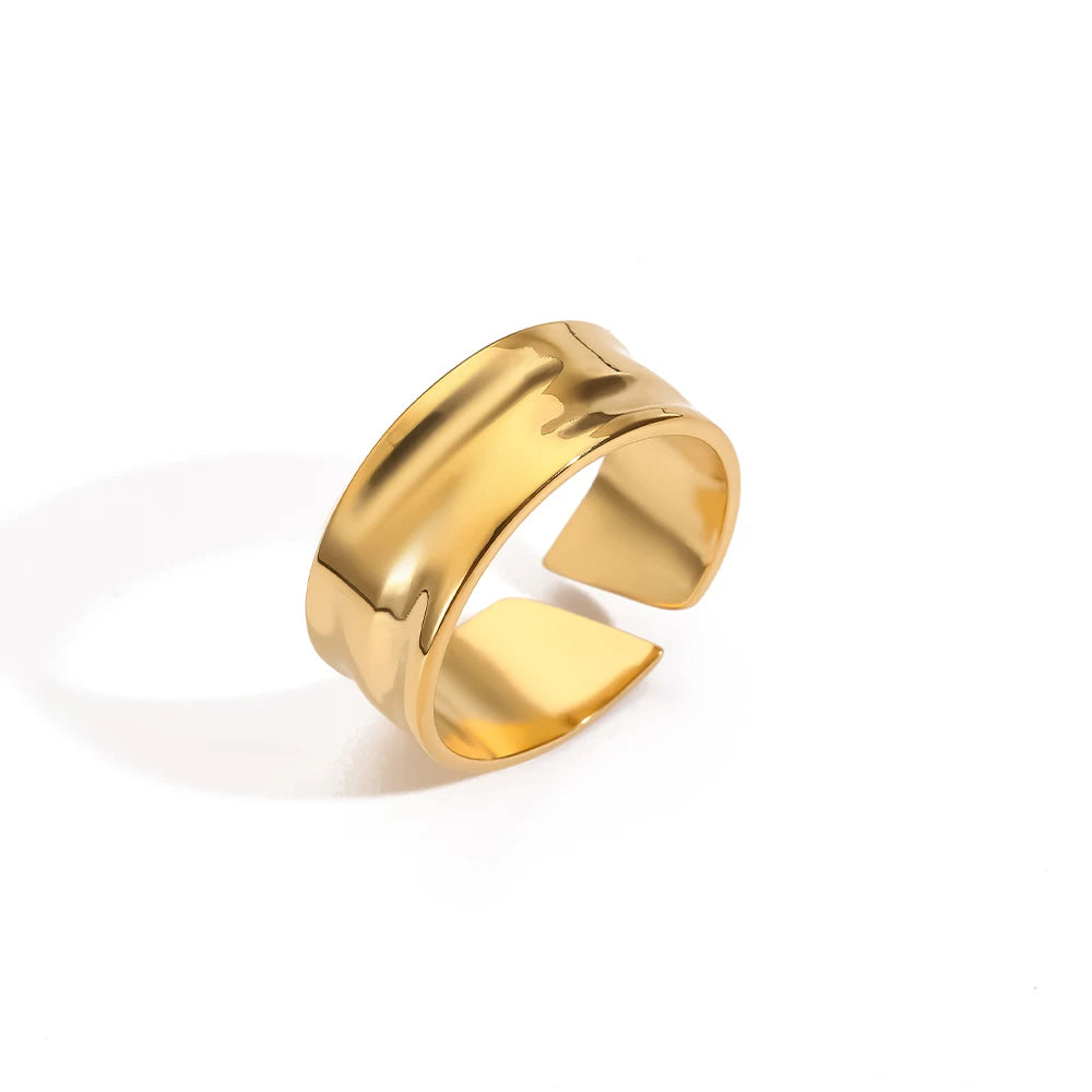 EManco Mens Stainless Steel Fashion Rings Men Customized Gold Silver Open Ring Wholesale Jewelry
