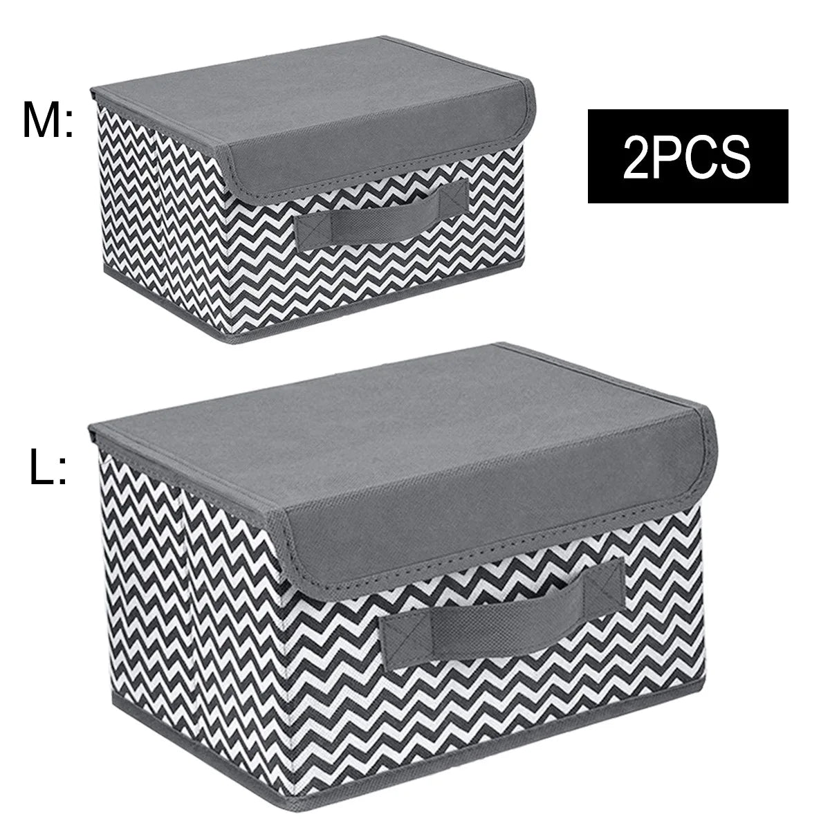 Corrugated Striped Fabric With Cover Large Capacity Foldable Square Sundries Clothing Storage Box