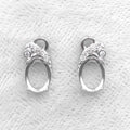 Sterling Silver 6*8mm Semi Mount Stud Earrings Empty Support Blank Claws Setting S925 Base Without Center Stone for DIY Inlay